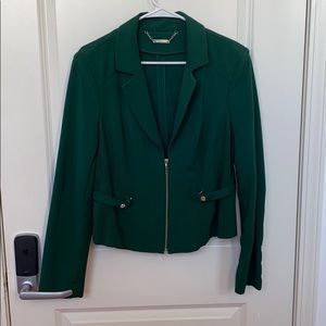 WHITE HOUSE BLACK MARKET Green Zip Up Jacket